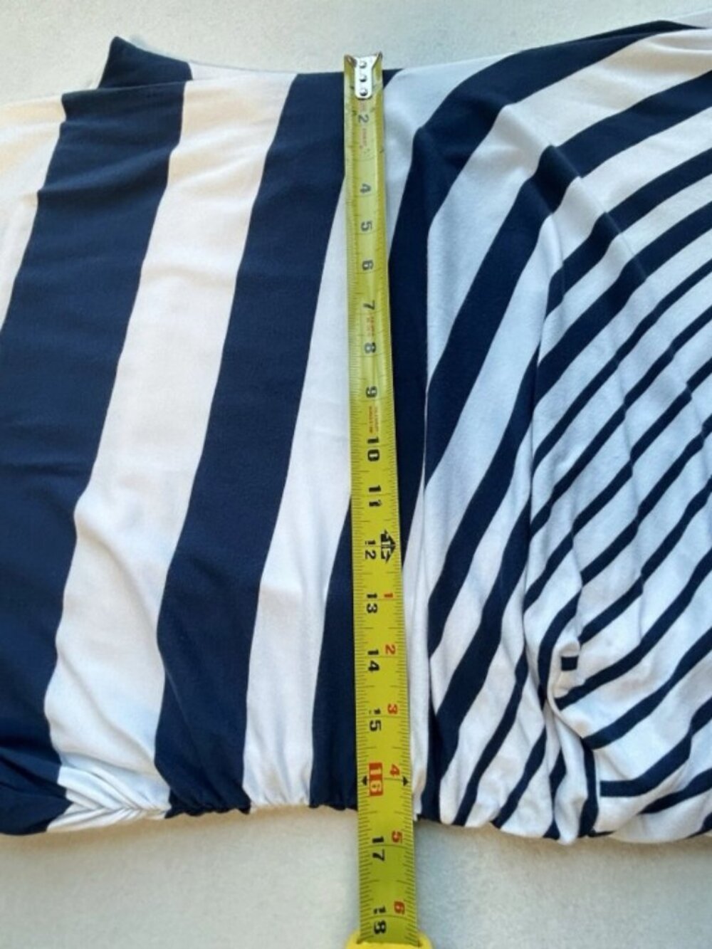 Soft Surroundings Vela Infinity Maxi Dress Navy Striped Sleeveless Coastal Sz L - Picture 11 of 13